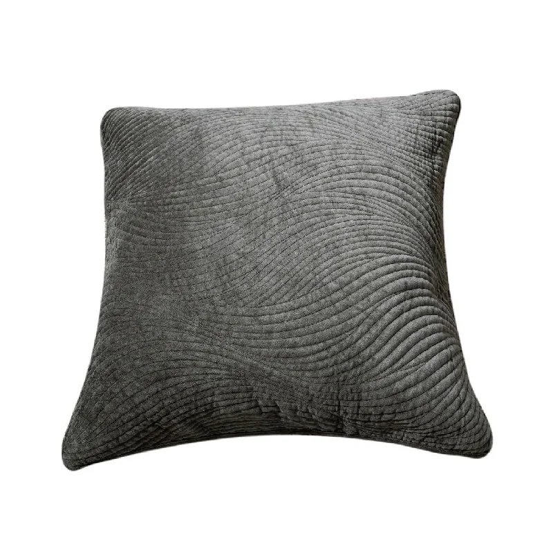 Tache Velvet Dreams Dark Taupe Plush Waves Cushion Covers / Euro Sham (JHW-852BR)