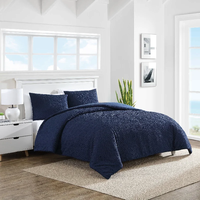 Nautica Point Harbor Navy Twin Duvet Cover & Sham Set