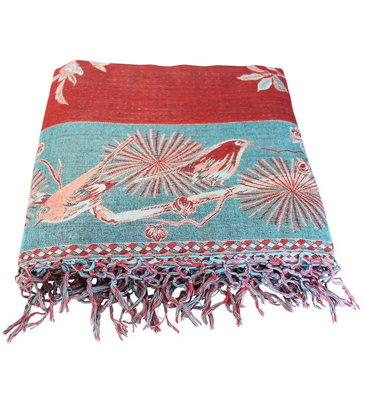 Artisan Crafted Silk Throw - Maroon