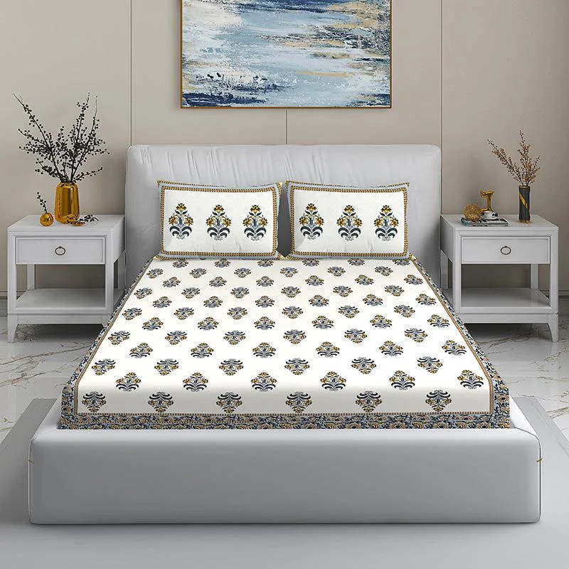 Jalore Ethnic Bedsheet - Yellow