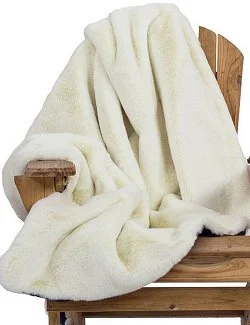 Yacht Furs Luxury Weatherproof Blanket/White Mink