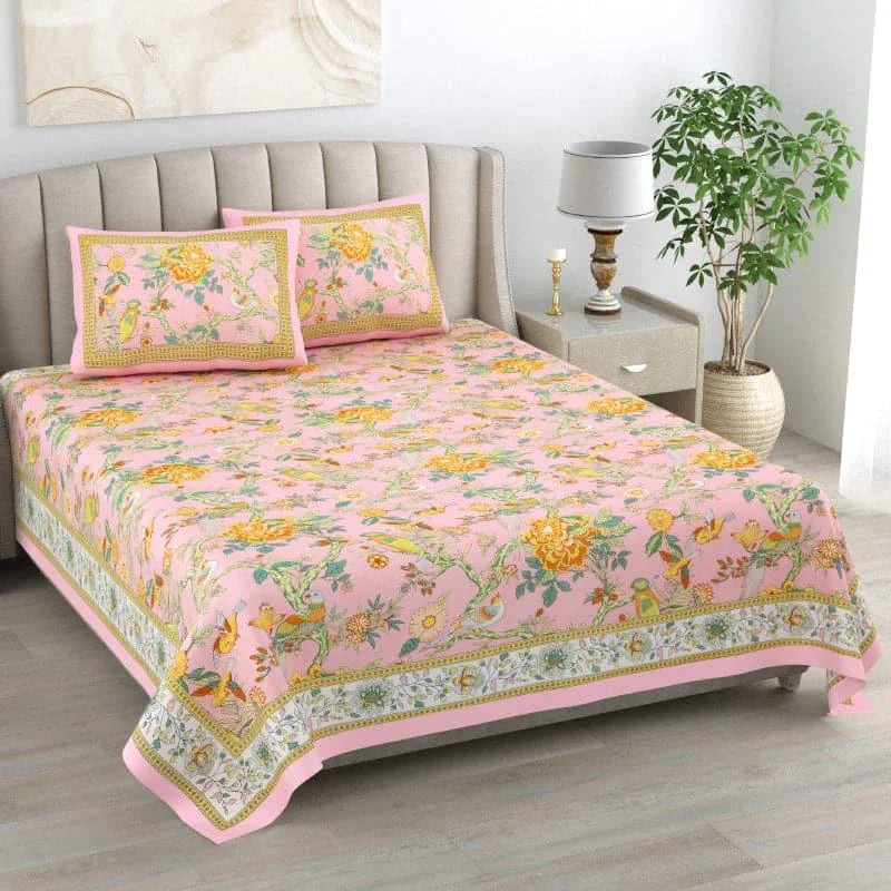 Emilia Floral Bedsheet - Pink