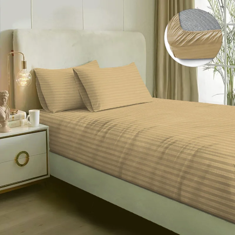 Adalyn Striped Bedsheet - Beige