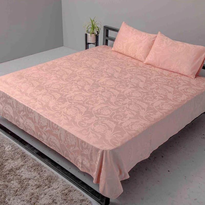 Fruva Floral Bedsheet - Pink