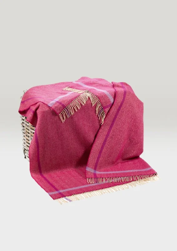 John Hanly Cashmere Merino Throw - Raspberry Cream