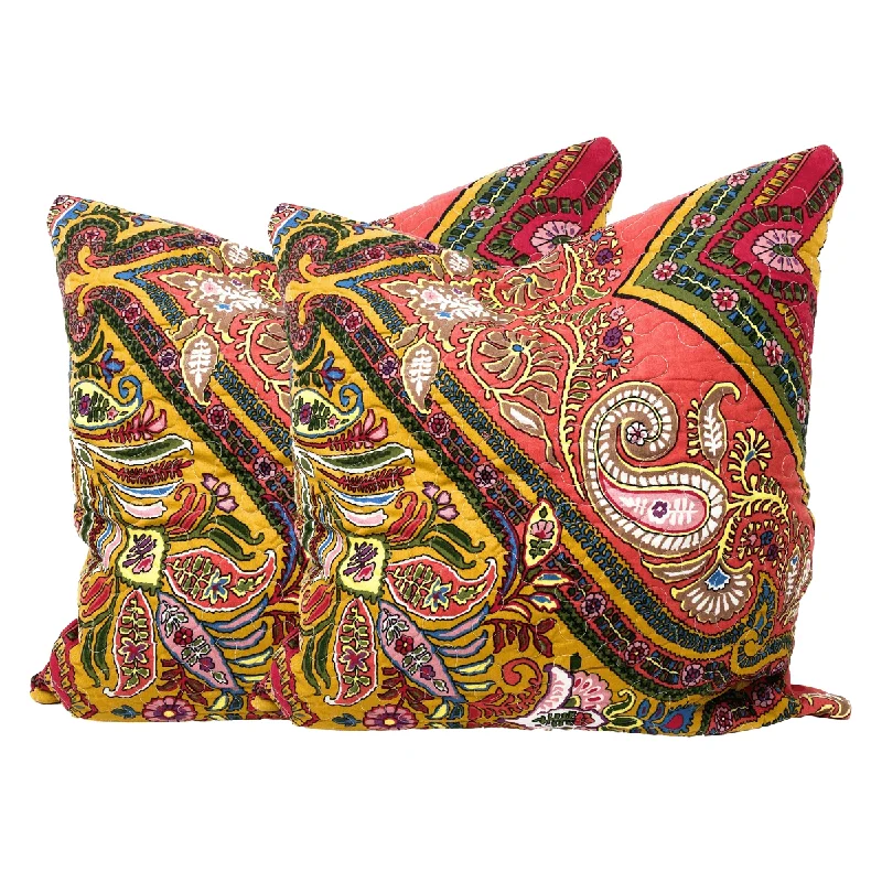 Tache Intricate Floral Paisley Chevron Hanging Gardens Cushion Cover 2-Pieces (HS3148)