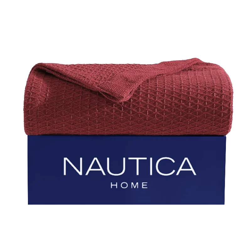 Nautica Baird Red Twin Blanket