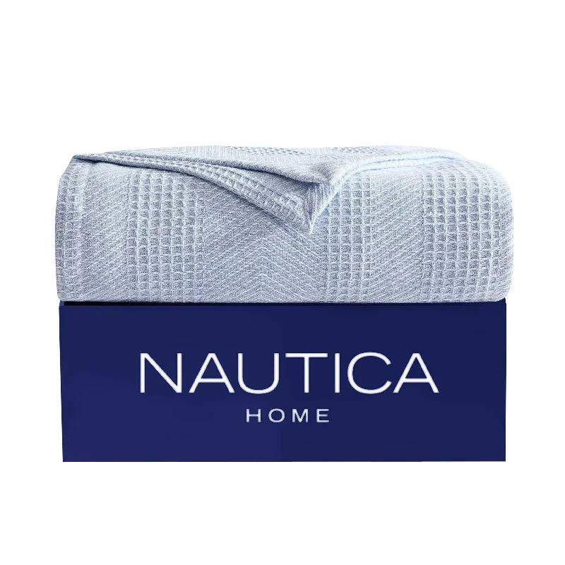 Nautica Chevron Blue King Blanket