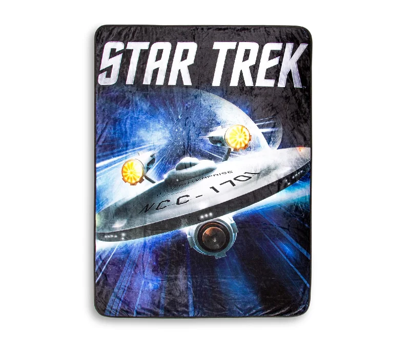 Star Trek USS Enterprise Fleece Throw Blanket | 45 x 60 Inches