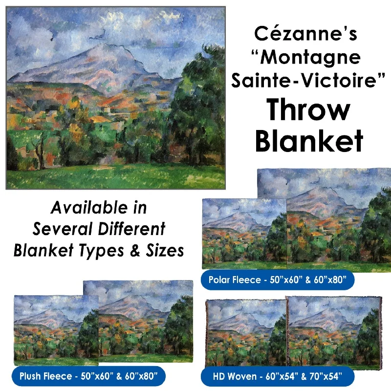 Paul Cézanne's "Montagne Sainte-Victoire" Throw Blanket / Tapestry Wall Hanging