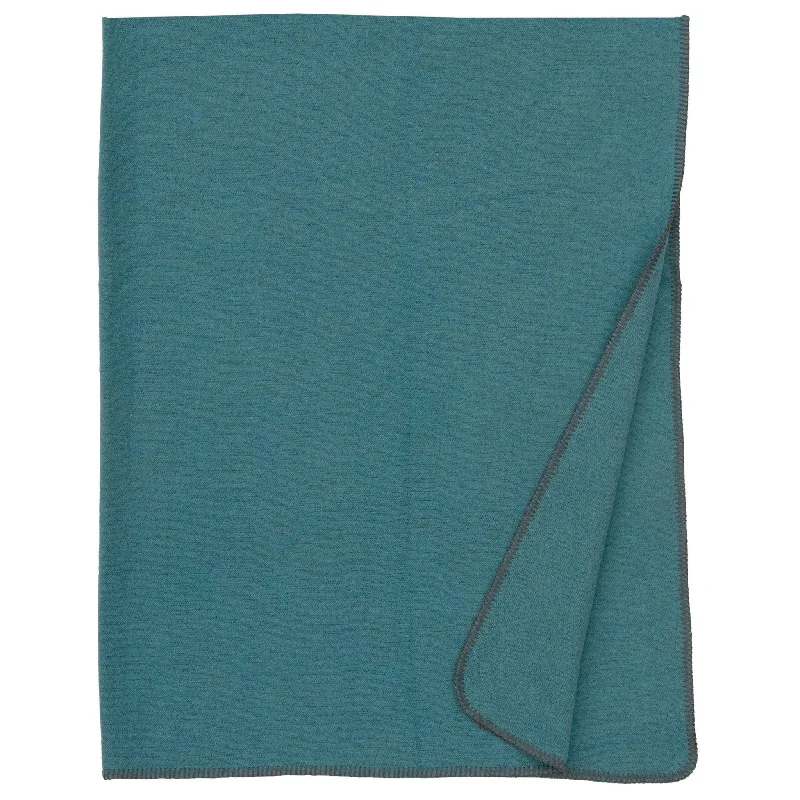 Yara Turquoise Wool Throw Blanket