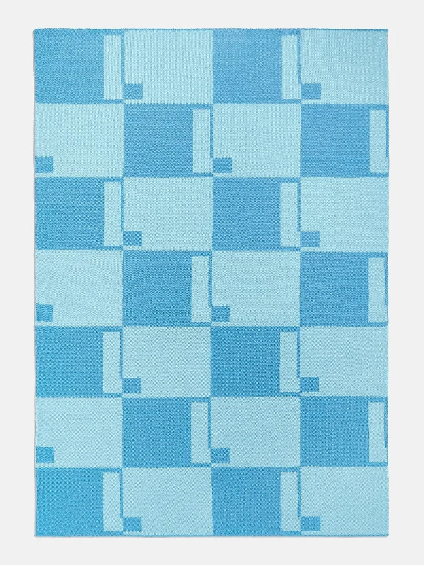 Opposites Attract Custom Blanket - Bright Blue/Light Blue