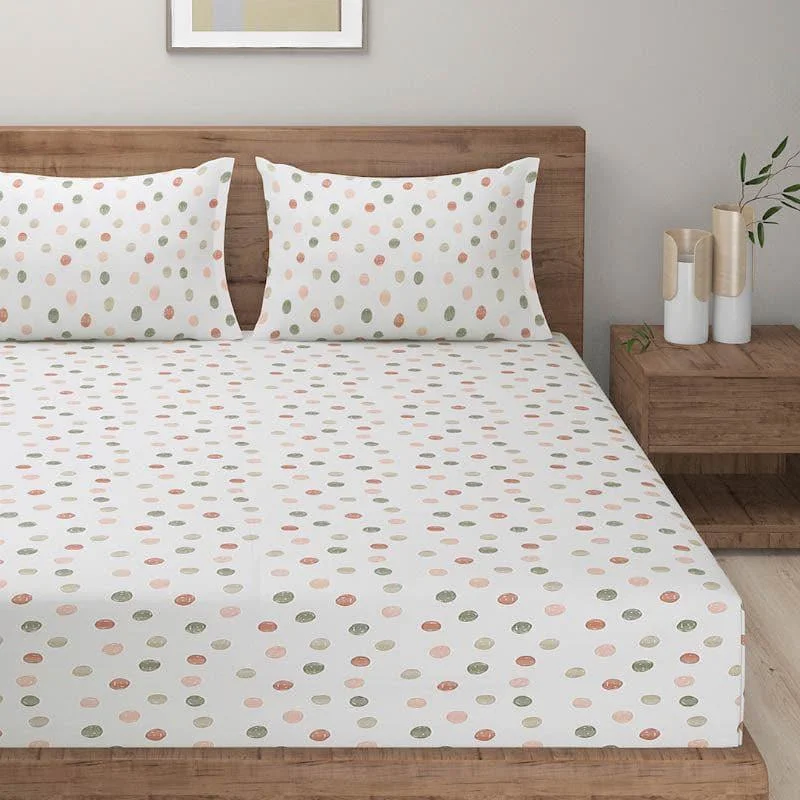 Polka Plot Bedsheet - Ivory