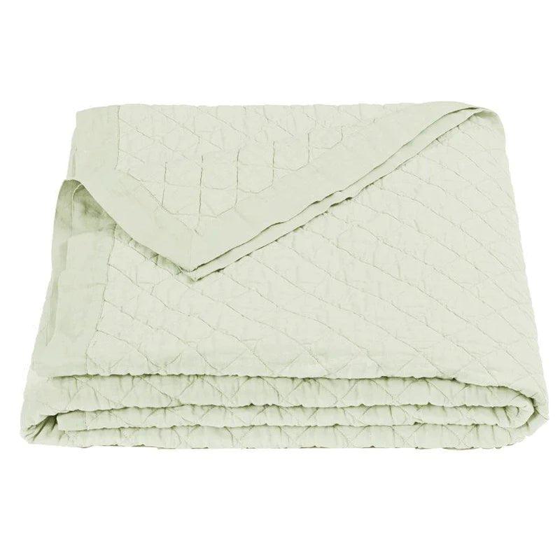 Diamond Quilted Coverlet in Sea Foam