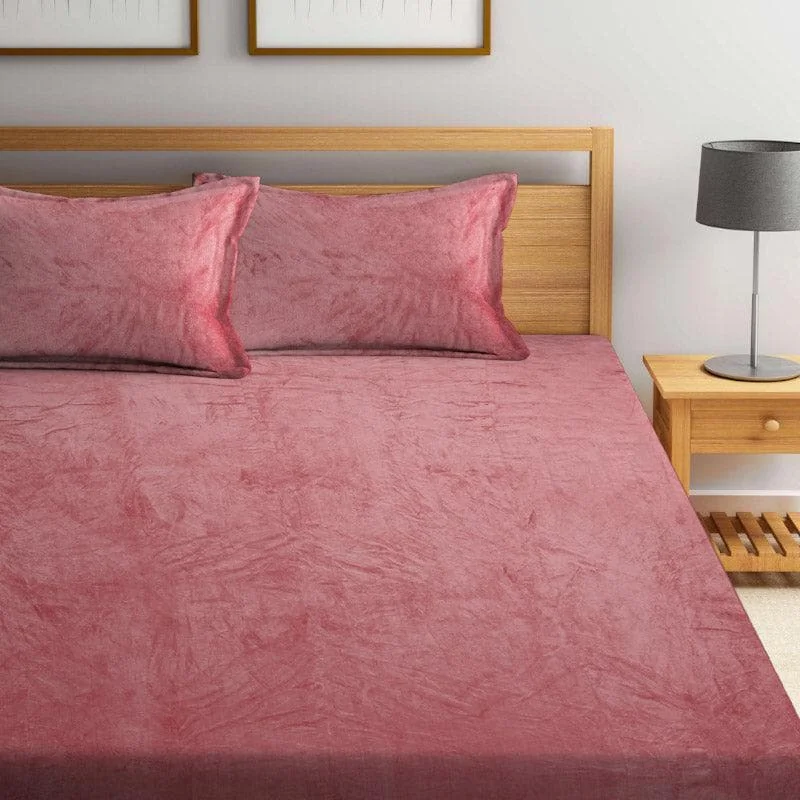 Pristine Charm Warm Bedsheet - Rust