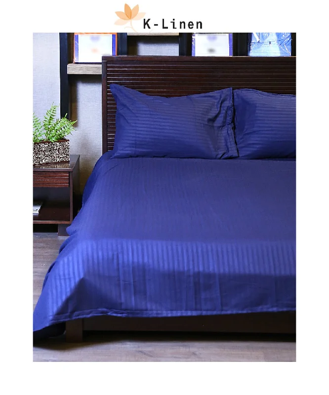 Cotton Satin Stripe - Dark Blue