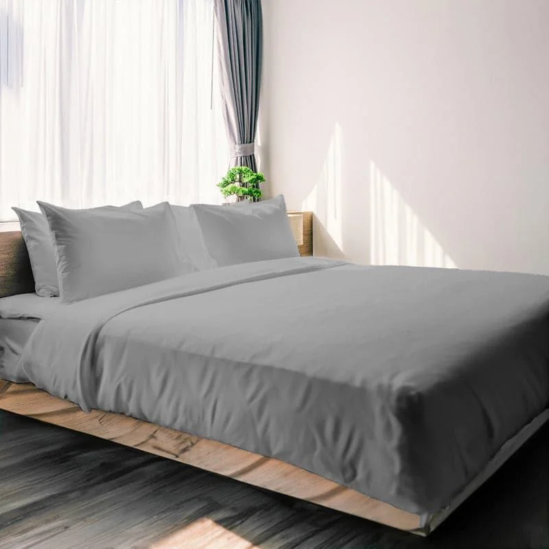 Zuma Solid Bedsheet - Dark Grey