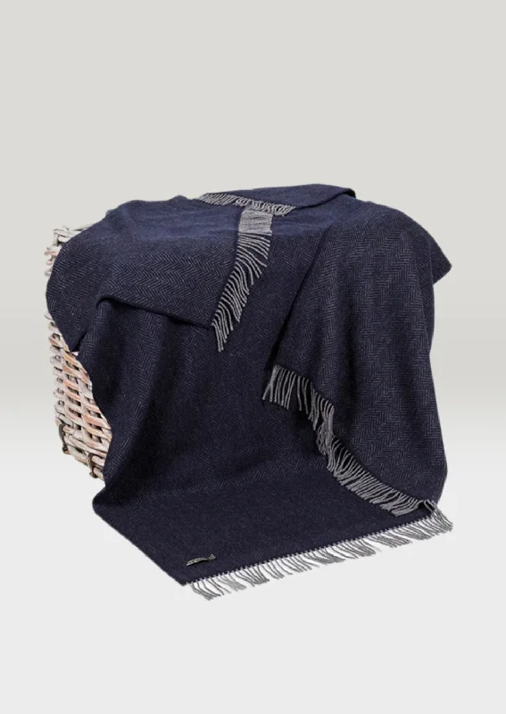 John Hanly Oversized Cashmere Throw - Dark Navy