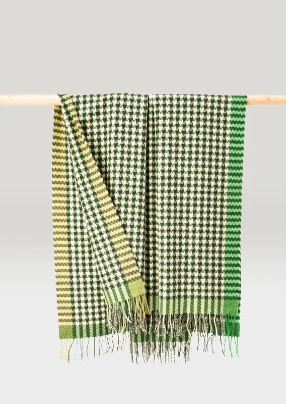 Lambswool Throw Cream Green Small Block