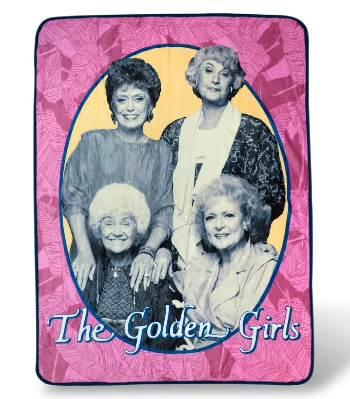 Golden Girls Portrait Throw Blanket | Features A Smiling Cast | 60 x 45 Inches