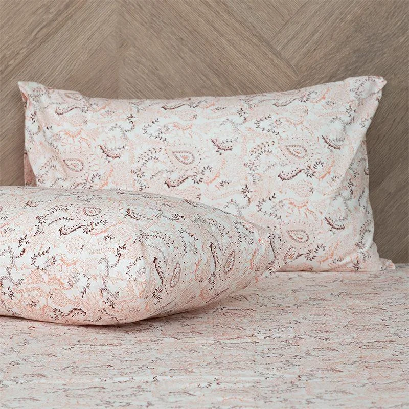 Advik Ethnic Printed Bedsheet - Peach