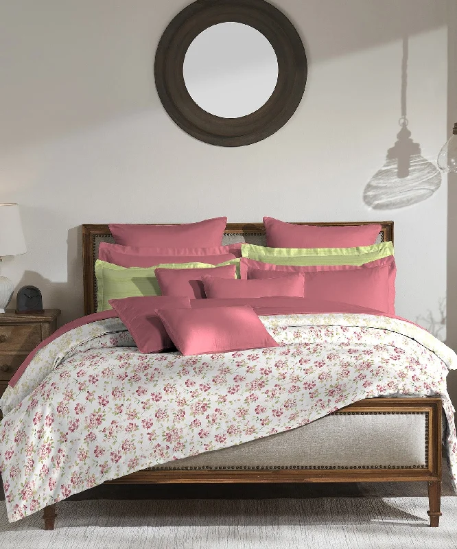 House Of Bloom The Princess Palace King Bedsheet With 2 Pillow Cover, 210 TC, 100% Cotton, Floral, Pink