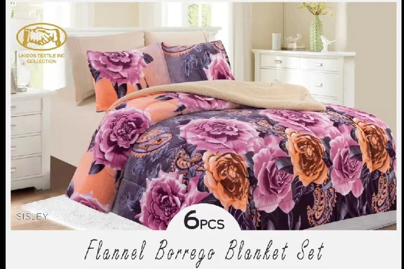 6pc Flannel Borrego Set ( King & Queen Size)