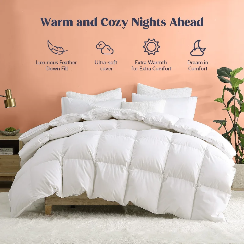 Peace Nest Heavy Weight White Goose fiber Winter comforter with 100% Cotton Shell