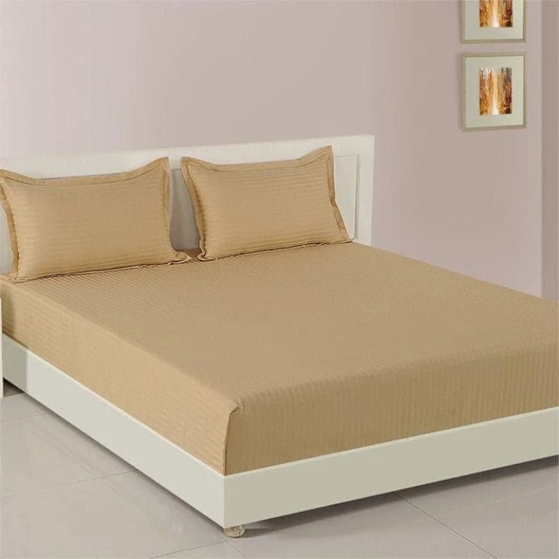 Aamodh Solid Bedsheet - Beige