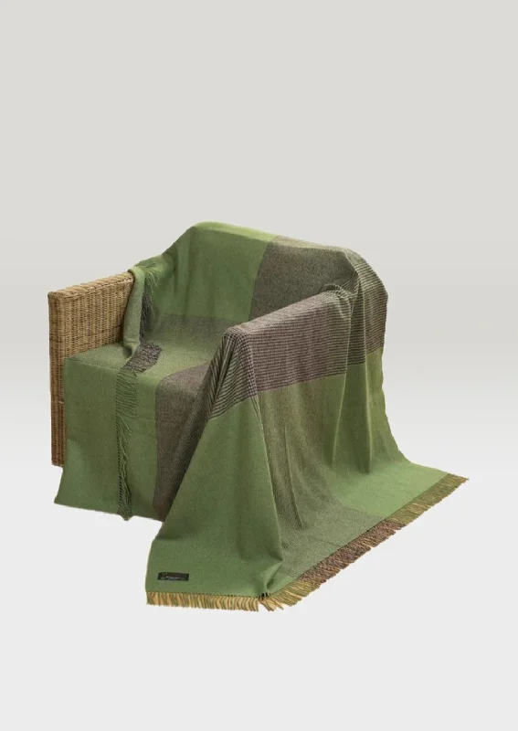 John Hanly Large Green Gray Blanket