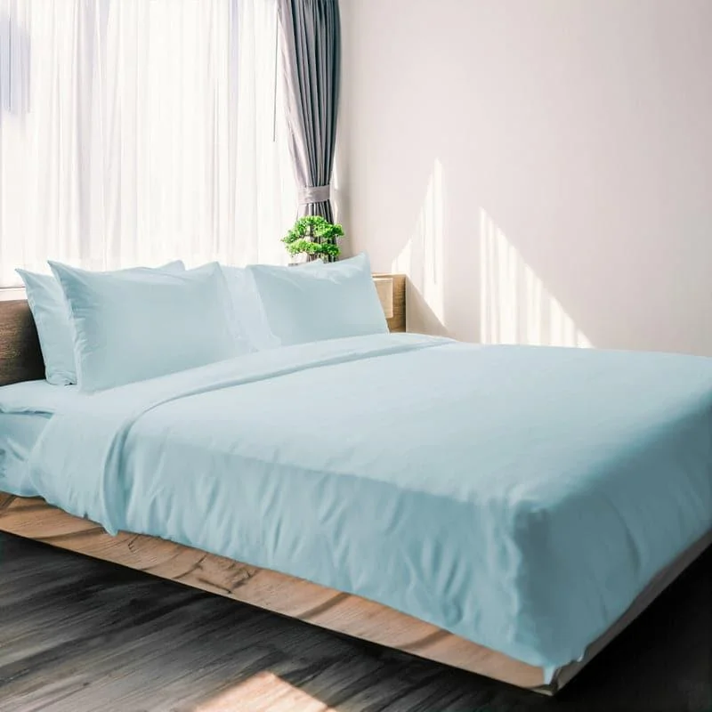 Zuma Solid Bedsheet - Light Blue