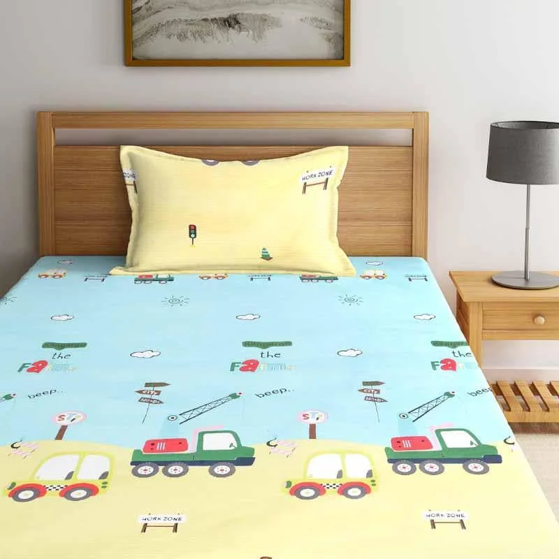 Traffic Rules Printed Bedsheet