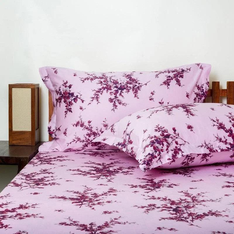 Parul Printed Bedsheet - Pink