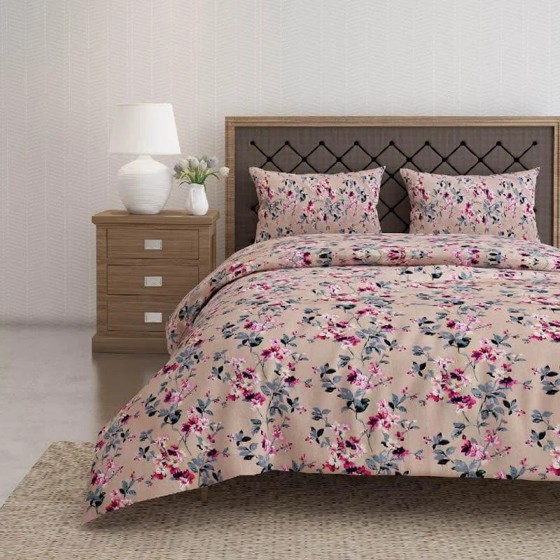 Magna Floral Bedsheet - Beige