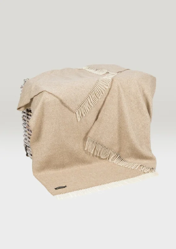 John Hanly Oversized Cashmere Throw - Beige