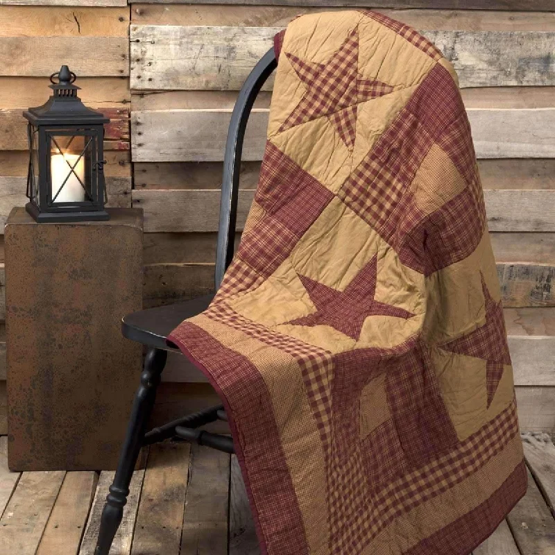 Ninepatch Star Quilted Throw Blanket