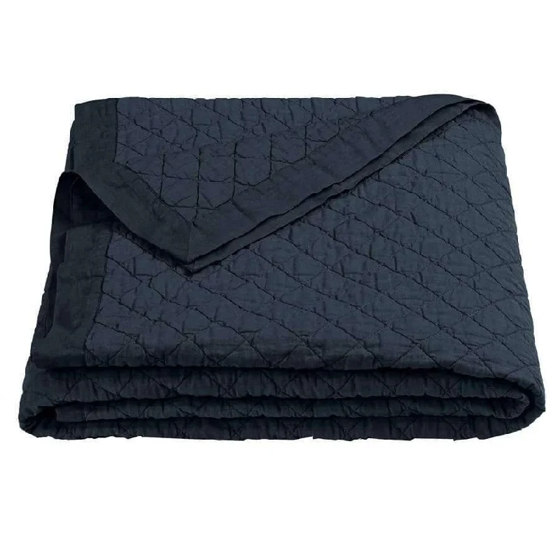 Navy Blue Quilted Coverlet