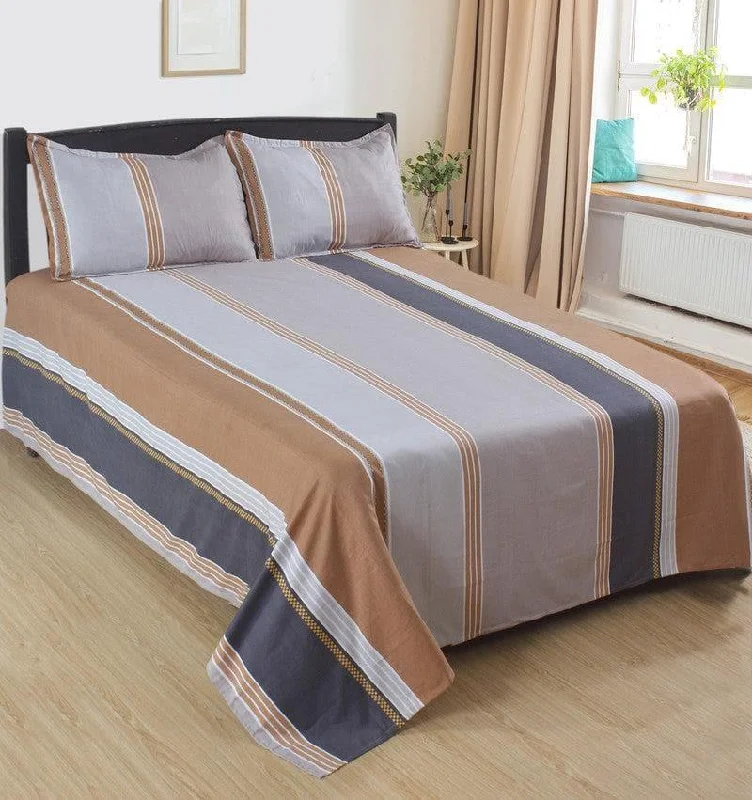 Siesta Stripes Bedsheet - Brown