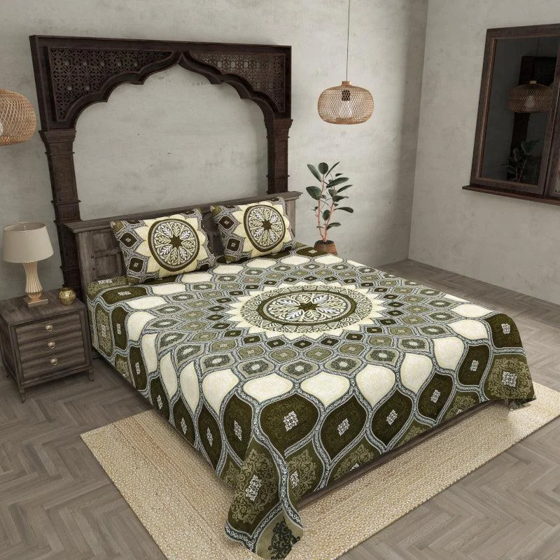 Navaj Mandala Bedsheet - Green