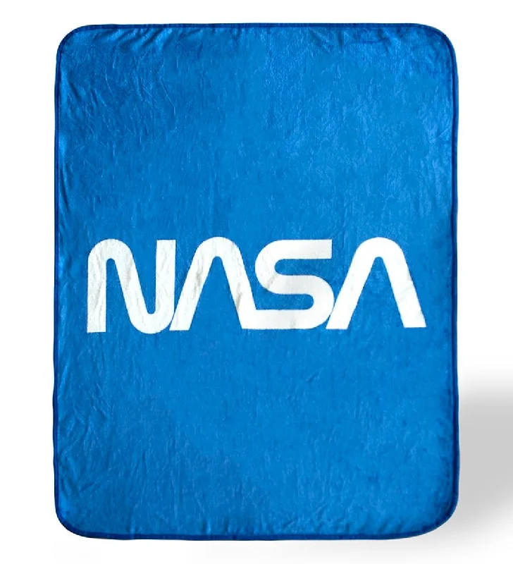 NASA Logo Fleece Soft Throw Blanket | Large NASA Blanket | 60 x 45 Inches