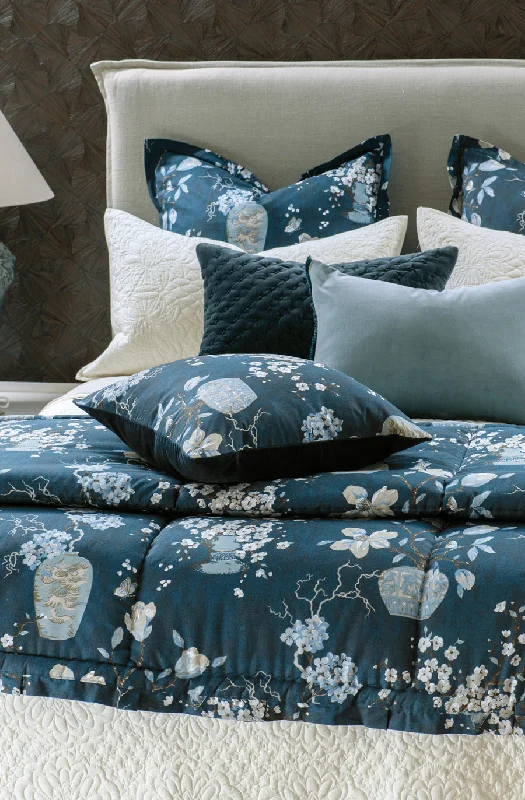 ikebana teal comforter