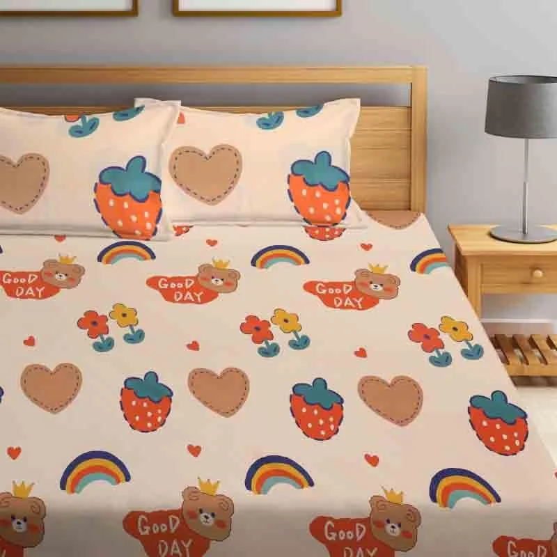 Rainbows & Strawberries Bedsheet