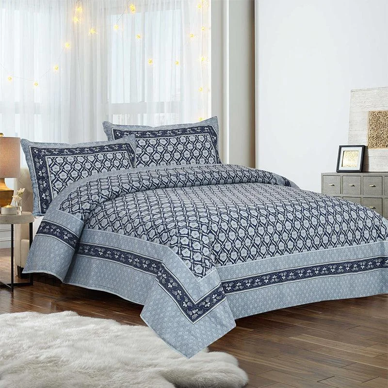 Opala Printed Bedsheet - Blue