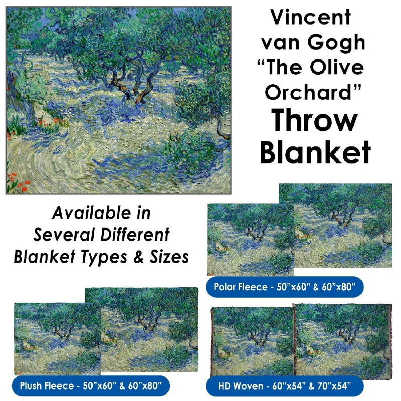 Vincent van Gogh's "The Olive Orchard" - Throw Blanket / Tapestry Wall Hanging