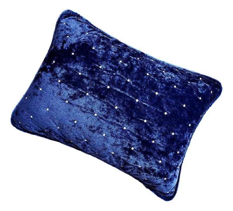 Tache Velvet Dreams Dark Blue Plush Diamond Tufted Pillow Sham (JHW-853DB)