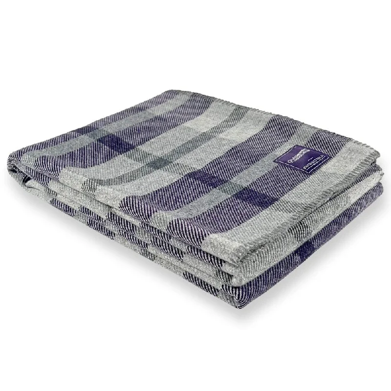 Northfield Plaid Alzheimer's Purple Wool Throw Blanket