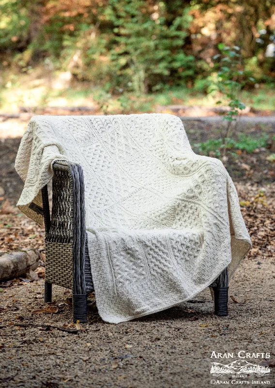 Aran Crafts Merino Patchwork Throw | Natural