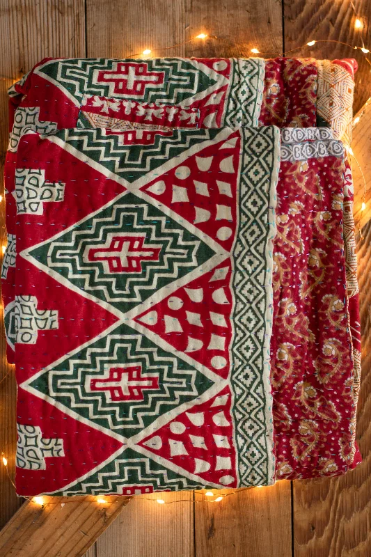 Night Kantha Christmas Throw