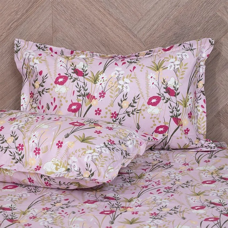 Shitha Floral Bedsheet - Pink