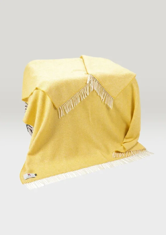 John Hanly Cashmere Merino Throw - Yellow